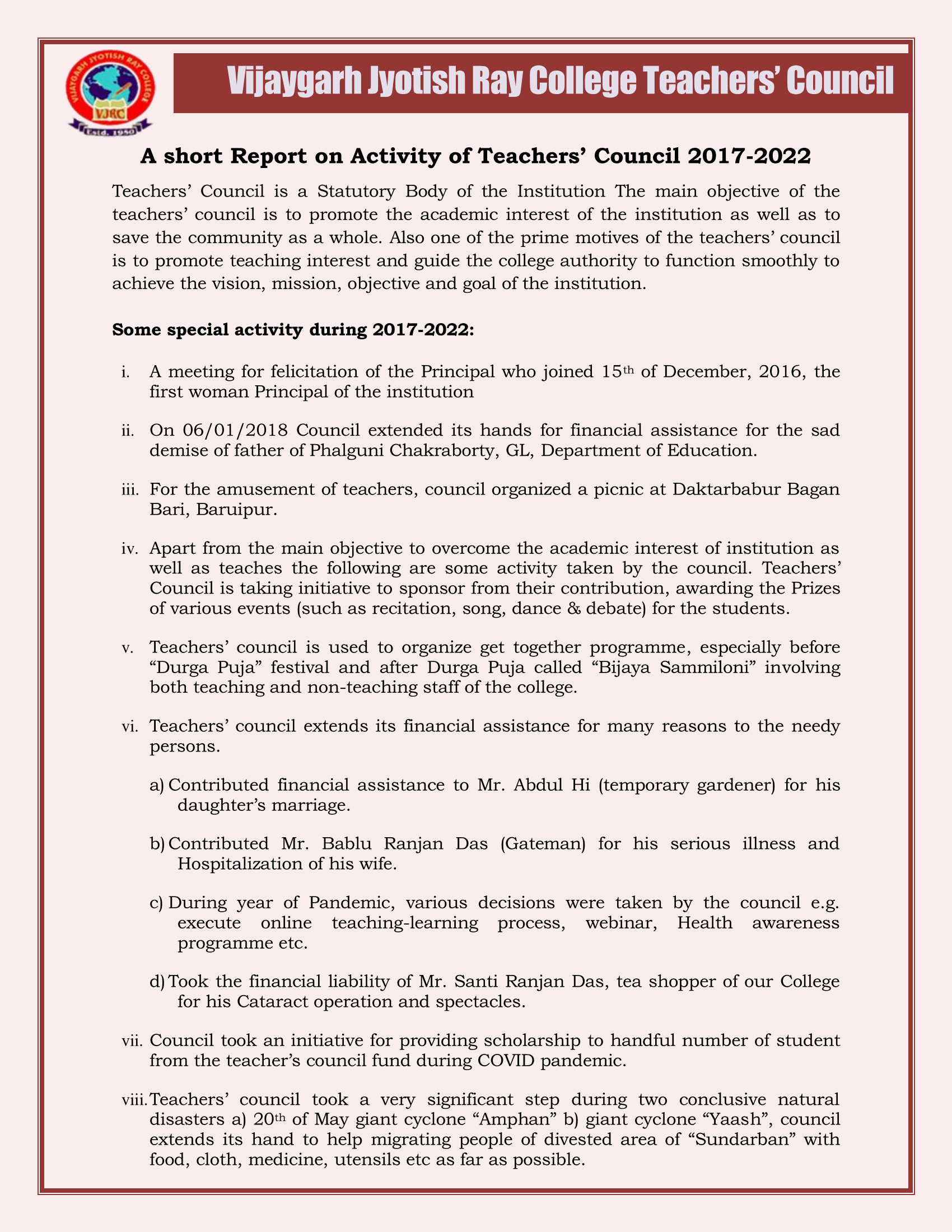 Teachers Council Report