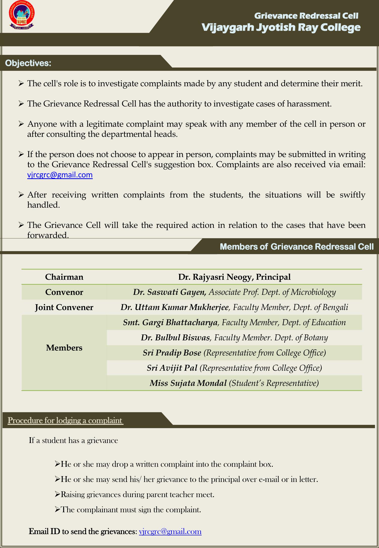 Grievance Redressal Cell Page 2
